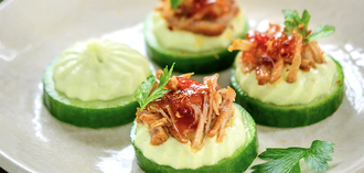 Cucumber and Pulled Pork Sliders